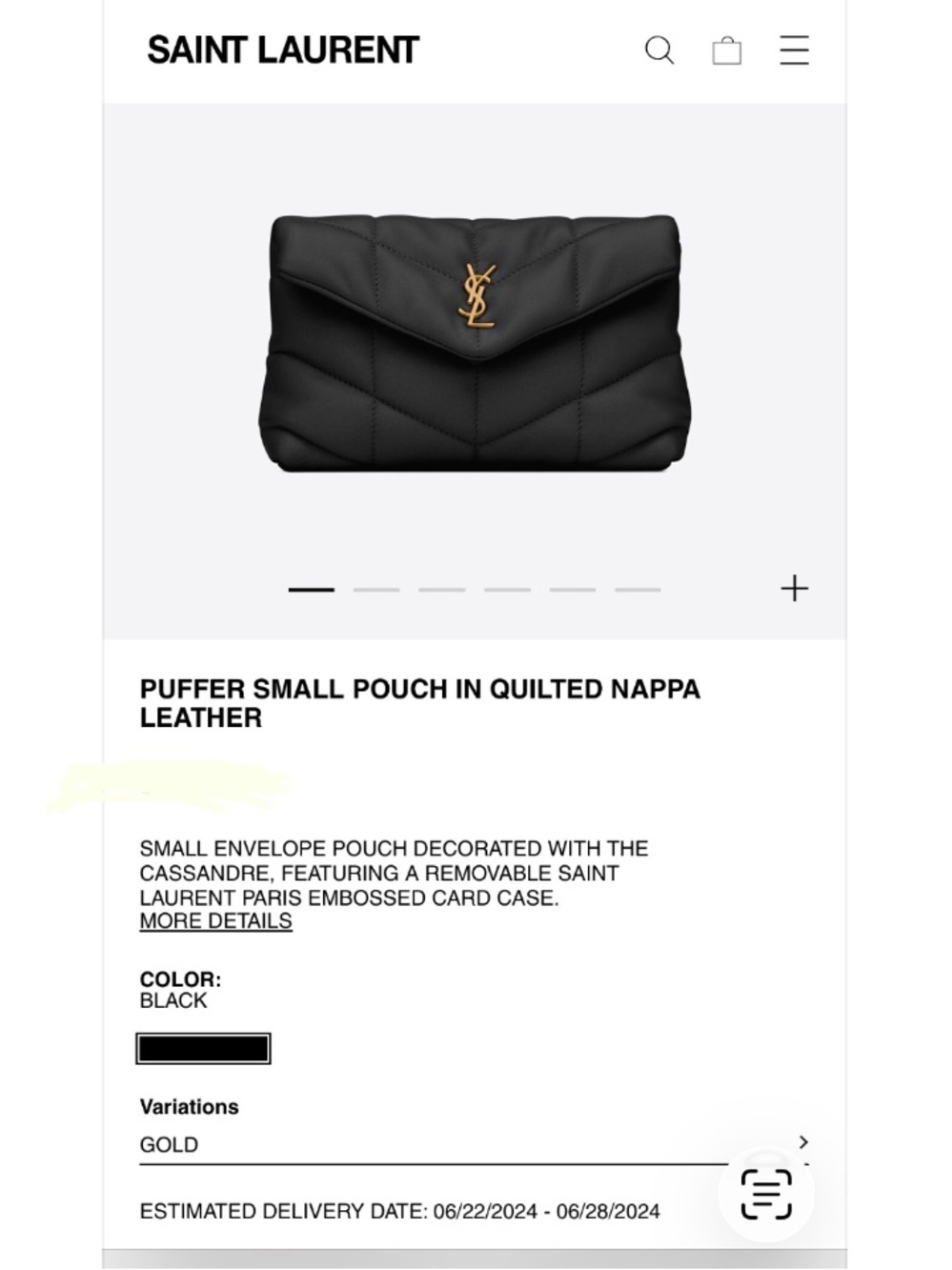PUFFER SMALL POUCH IN QUILTED NAPPA LEATHER